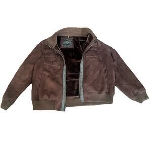 Sean John Bomber Jacket Brown Faux Suede Fur Lined Coat Men’s Size XXL